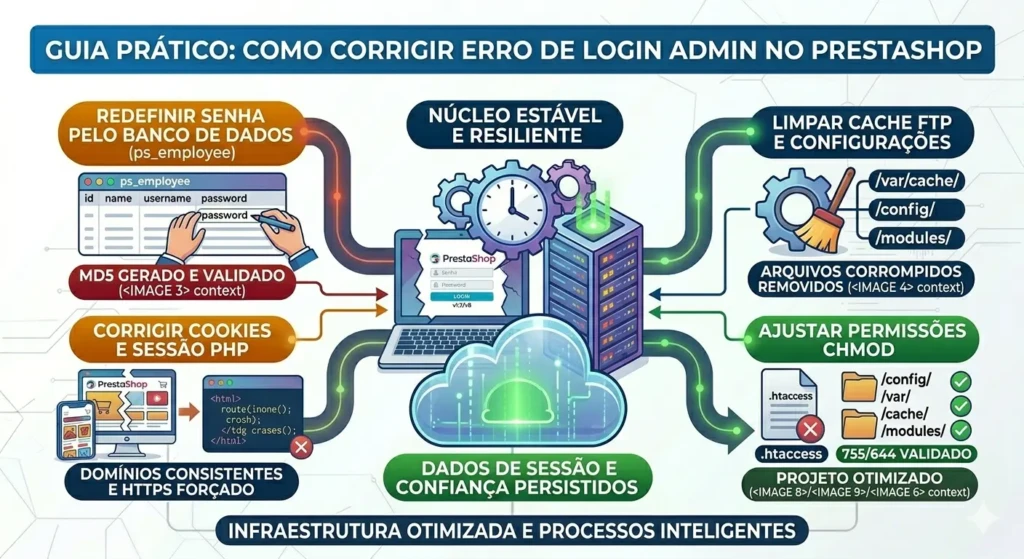 Como resolver erro de login redefinindo a senha do admin via banco de dados e MD5.