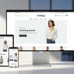 Como Migrar para PrestaShop 8: Guia Completo de SEO, Performance e Infraestrutura Interface de front-end limpa e profissional de uma loja e-commerce PrestaShop 8 exibida num monitor, tablet e smartphone.