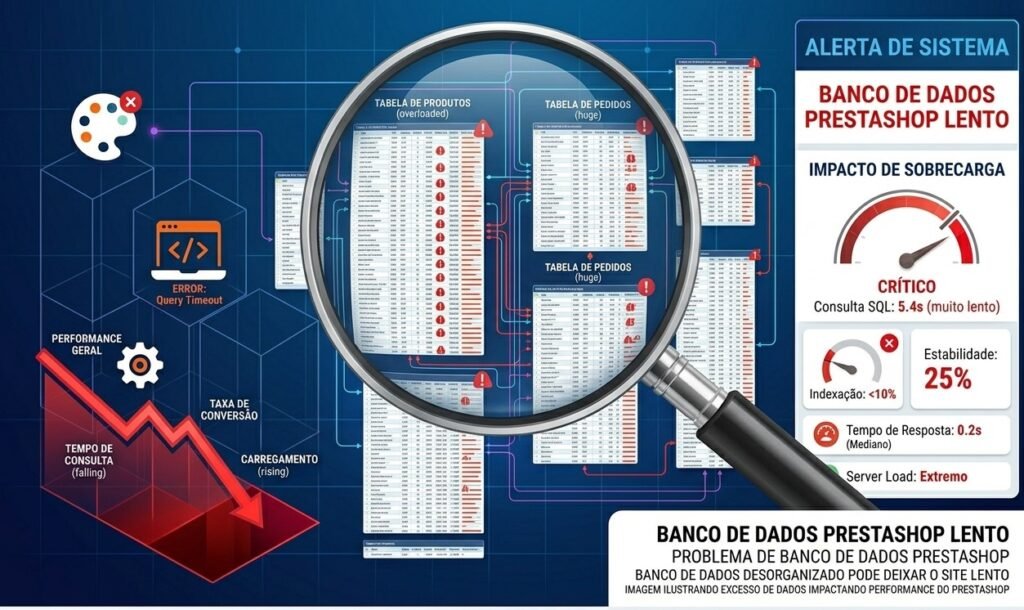 PrestaShop Lento: Como resolver e deixar sua loja rápida de verdade 2 banco de dados prestashop lento