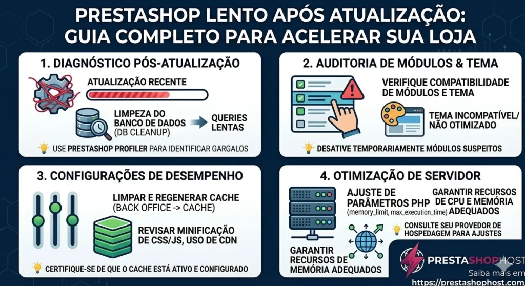 Como corrigir PrestaShop lento após atualização