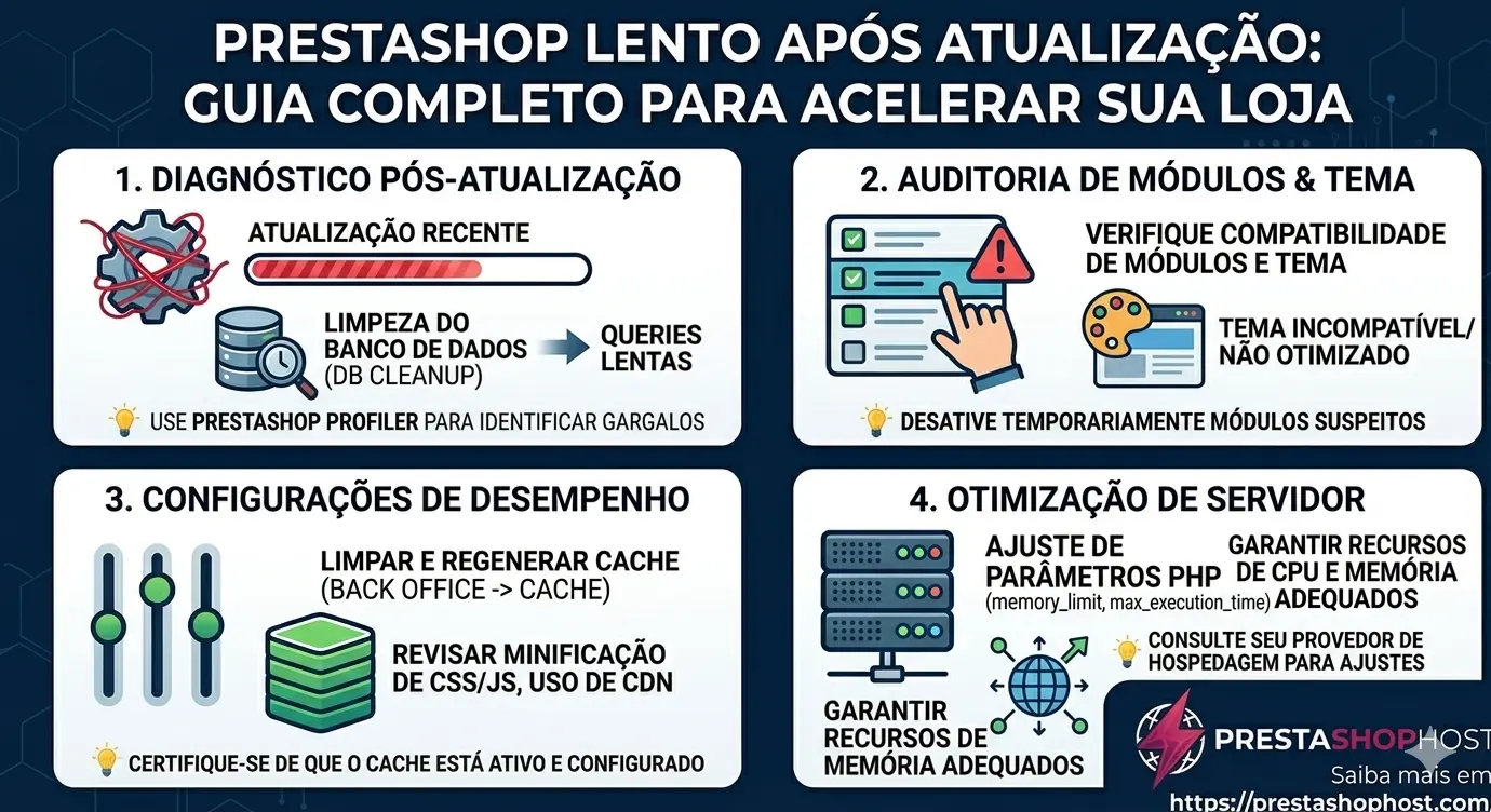 Como corrigir PrestaShop lento após atualização
