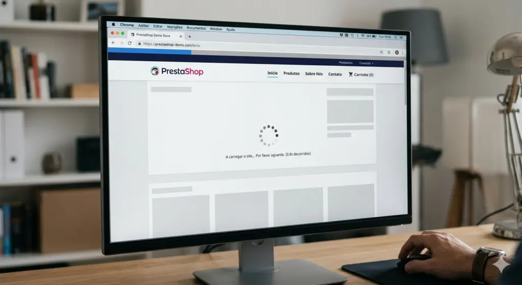 PrestaShop Travou e Não Carrega Mais? Solução Rápida para Lojas Offline 1 PrestaShop não carrega página no navegador