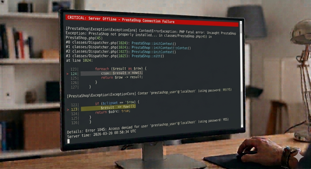 Servidor PrestaShop fora do ar