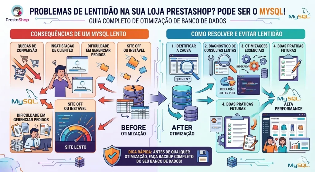 Como identificar lentidão no MySQL no PrestaShop e melhorar desempenho