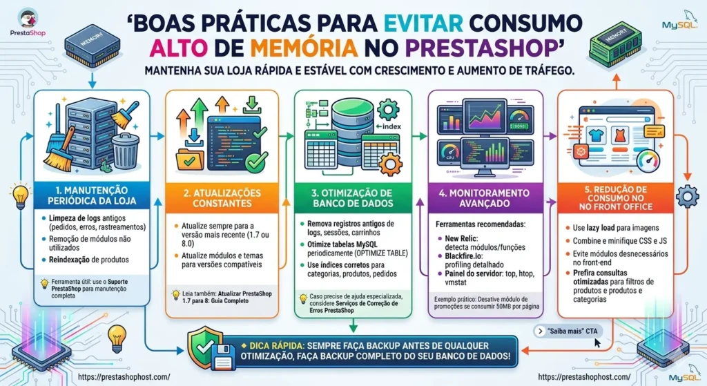 PrestaShop Consumo Alto de Memória: Diagnóstico e Soluções Completas 2 Configurações de memória e cache para melhorar PrestaShop