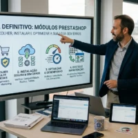 Especialista em e-commerce no Porto apresenta infográfico sobre como escolher e instalar módulos PrestaShop sem erros.