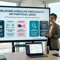 Especialista em e-commerce apresenta infográfico com os melhores módulos PrestaShop em Portugal para 2026, incluindo MB WAY, Multibanco e CTT.